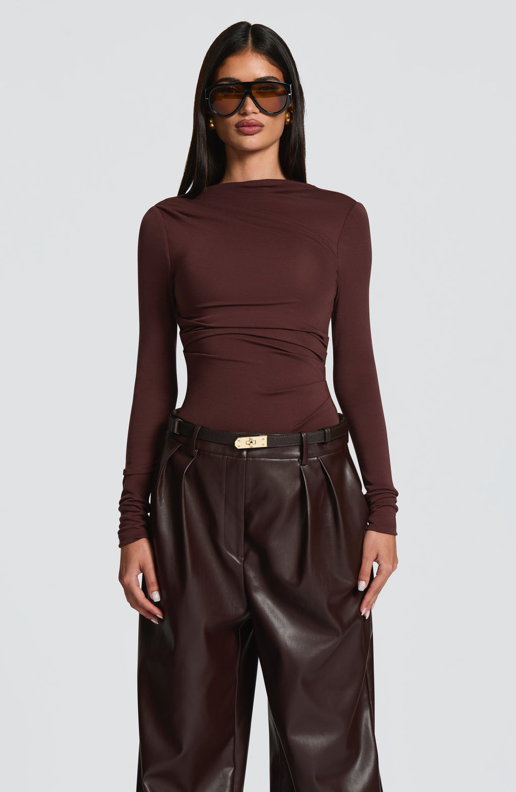 Lisa Bodysuit - Plum Brown