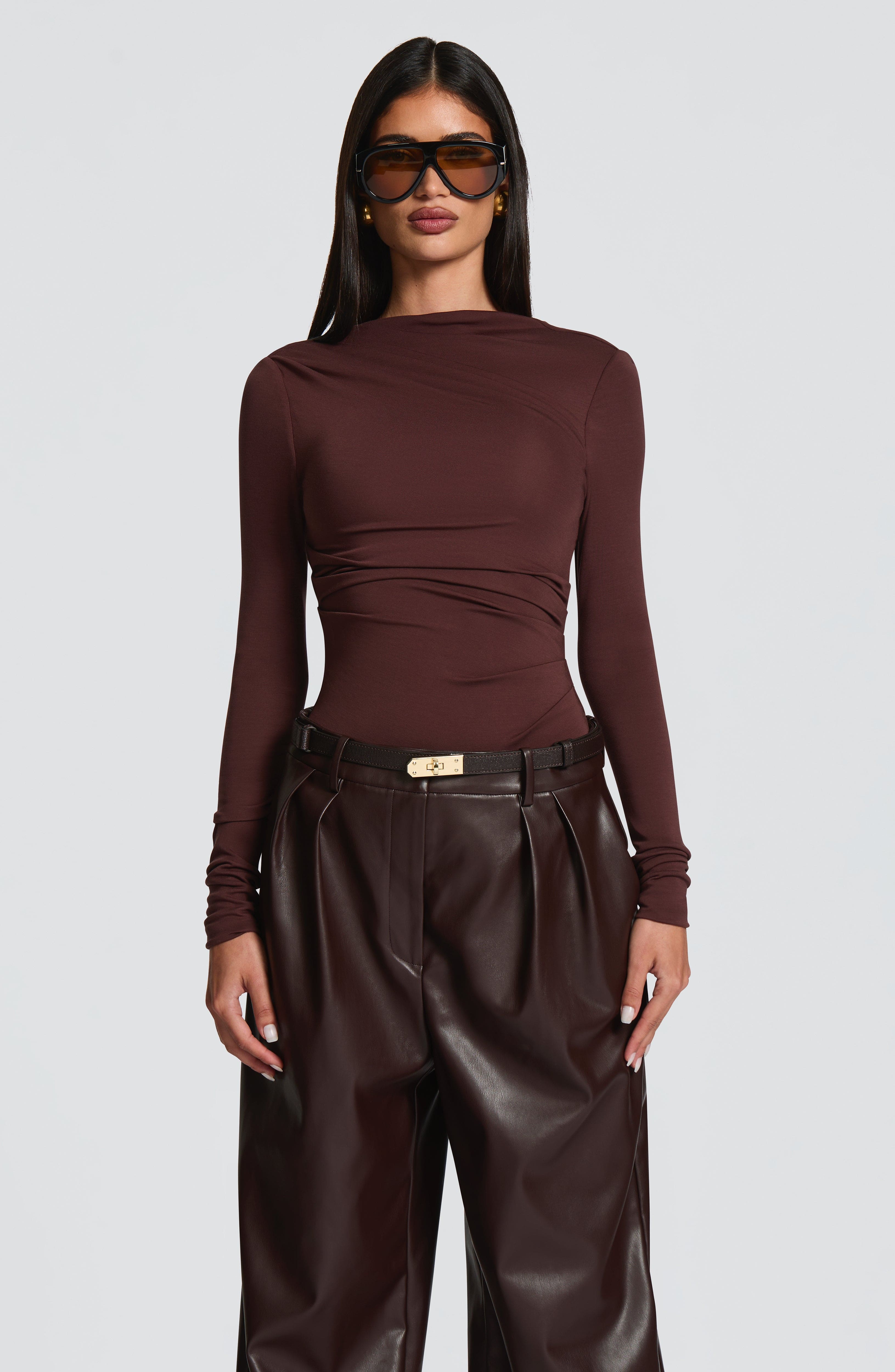 Lisa Bodysuit - Plum Brown