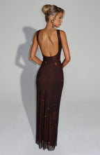 Gemma Maxi Dress - Plum Brown