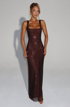 Madeleine Maxi Dress - Plum Brown