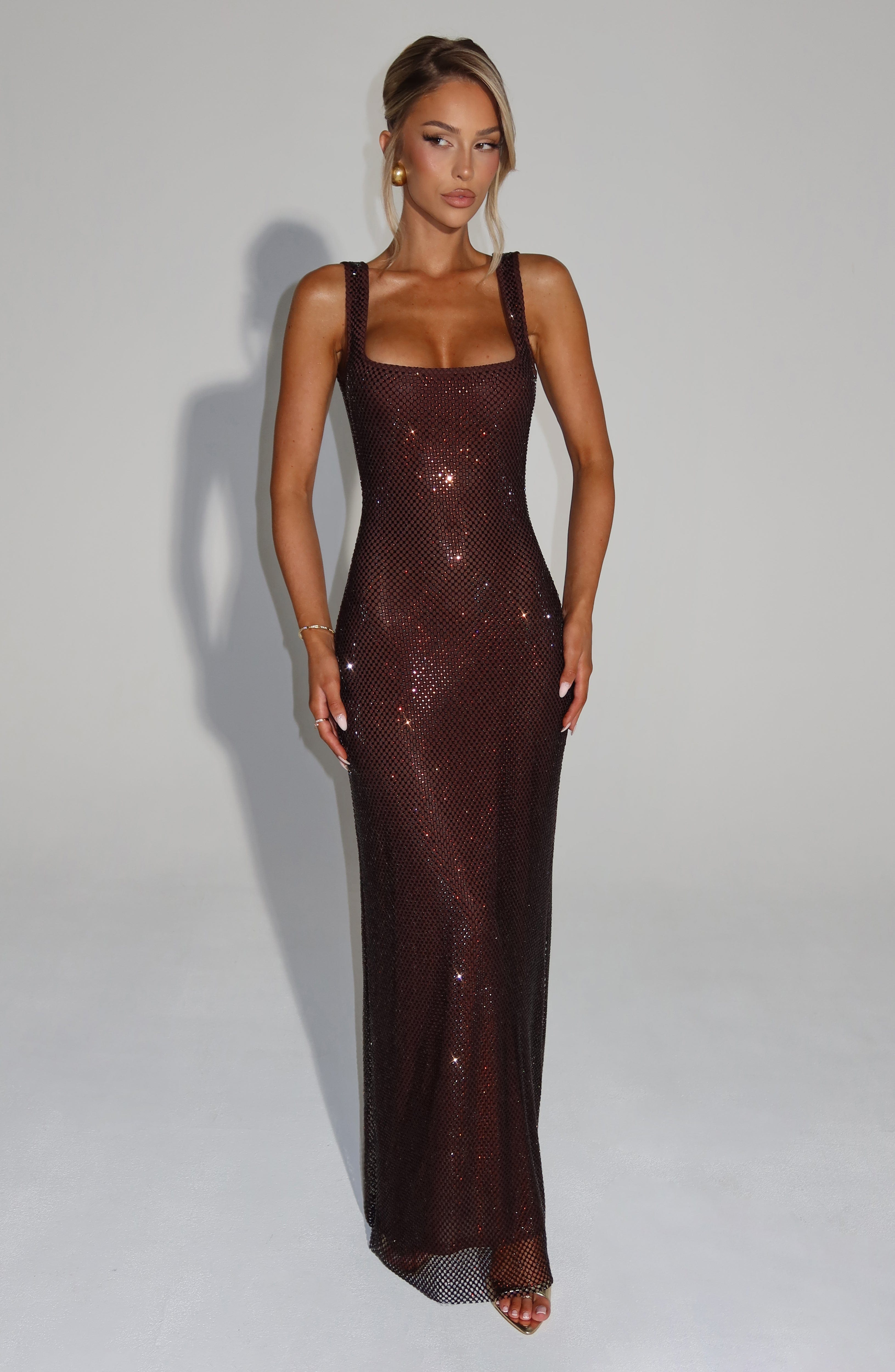 Madeleine Maxi Dress - Plum Brown