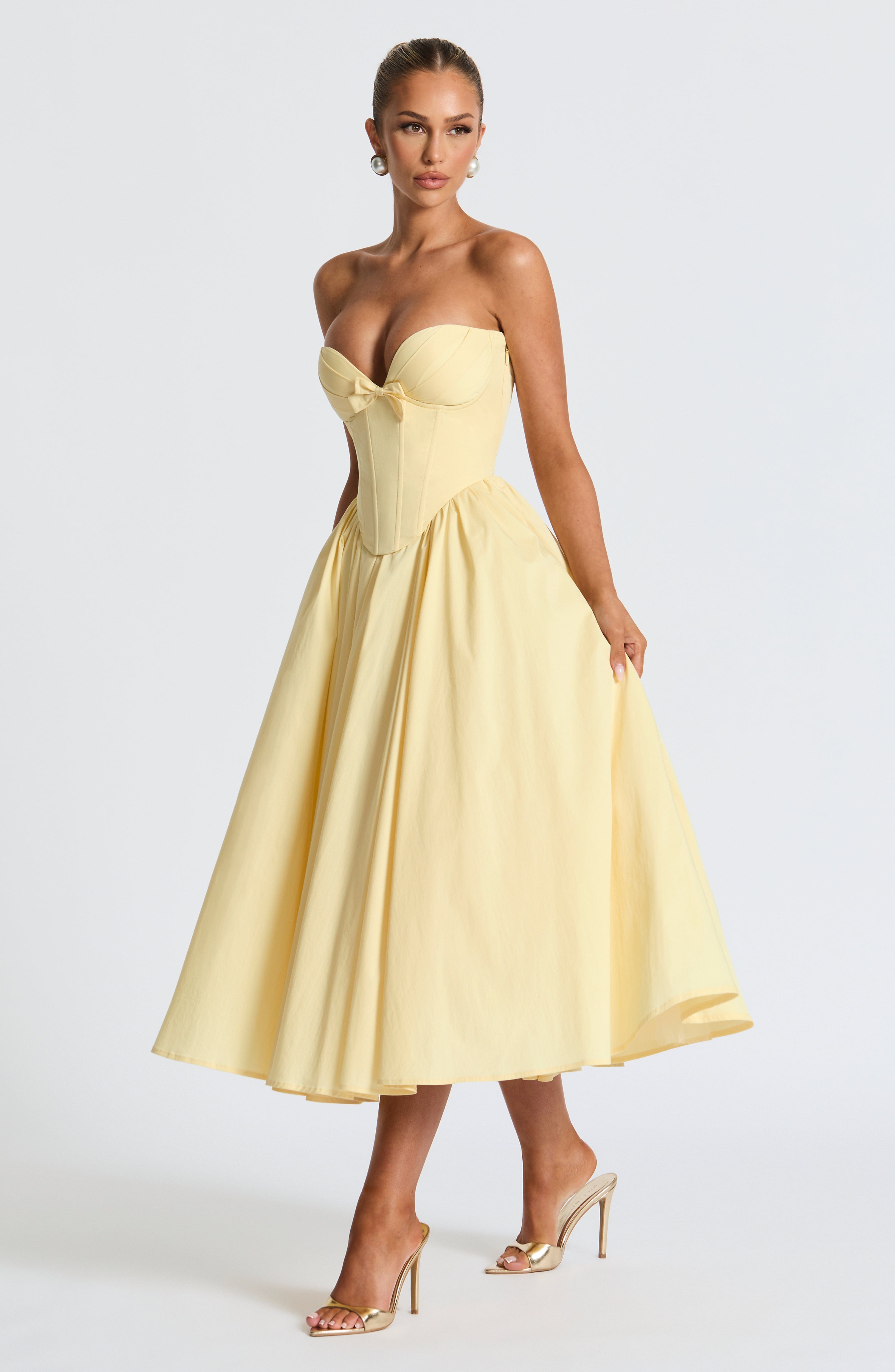 Adele Midi Dress - Lemon