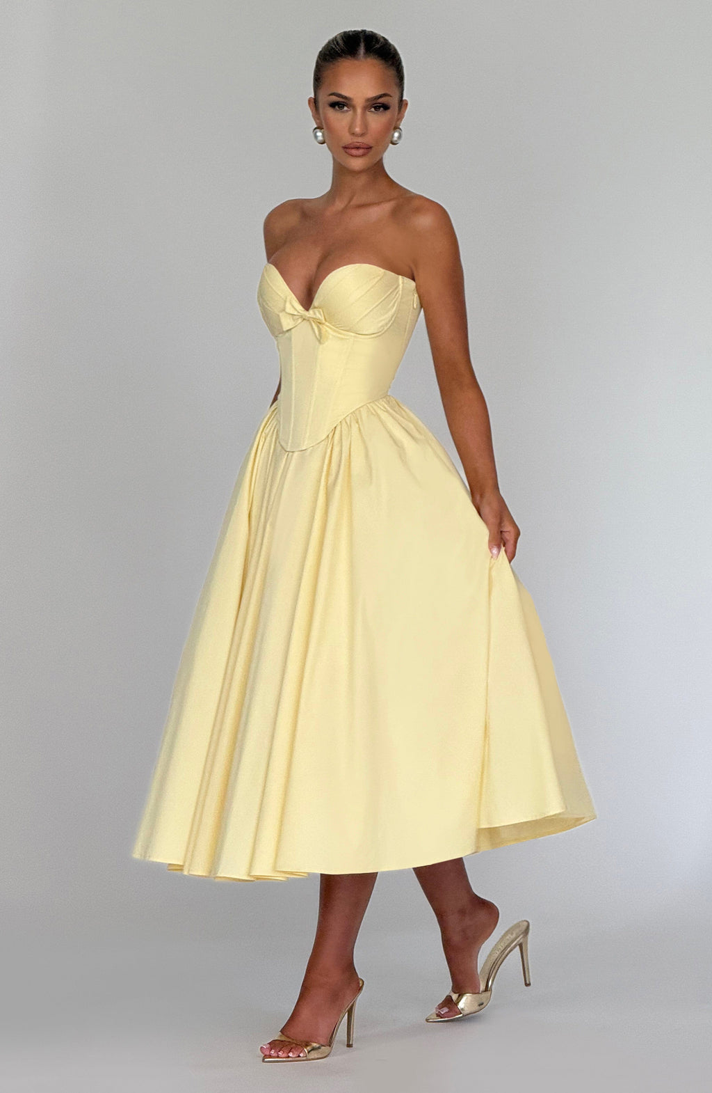 Adele Midi Dress - Lemon