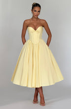 Adele Midi Dress - Lemon