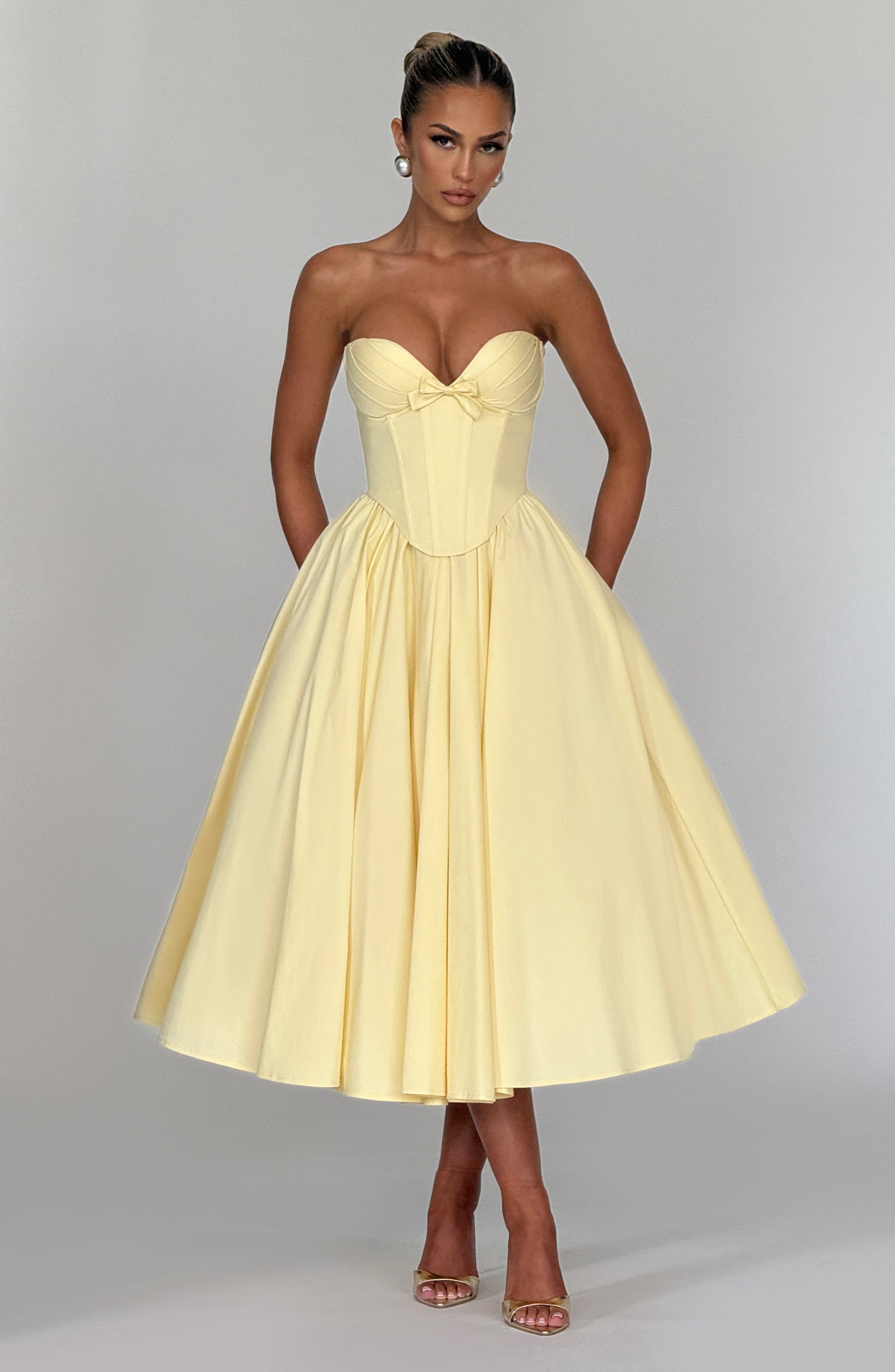 Adele Midi Dress - Lemon