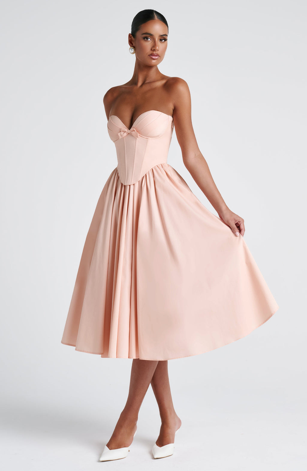 Adele Midi Dress - Soft Peach