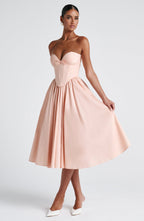 Adele Midi Dress - Soft Peach