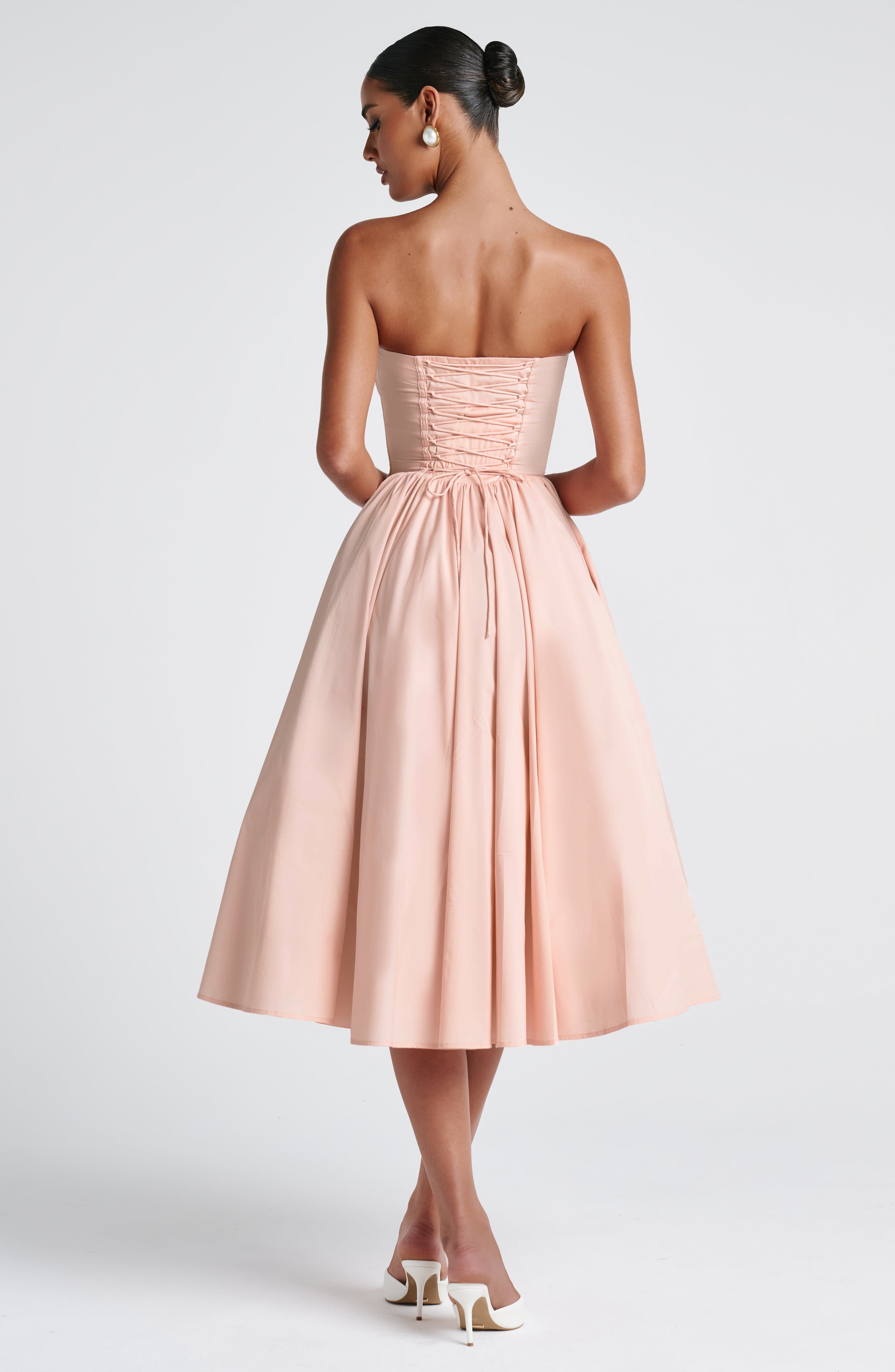 Adele Midi Dress - Soft Peach