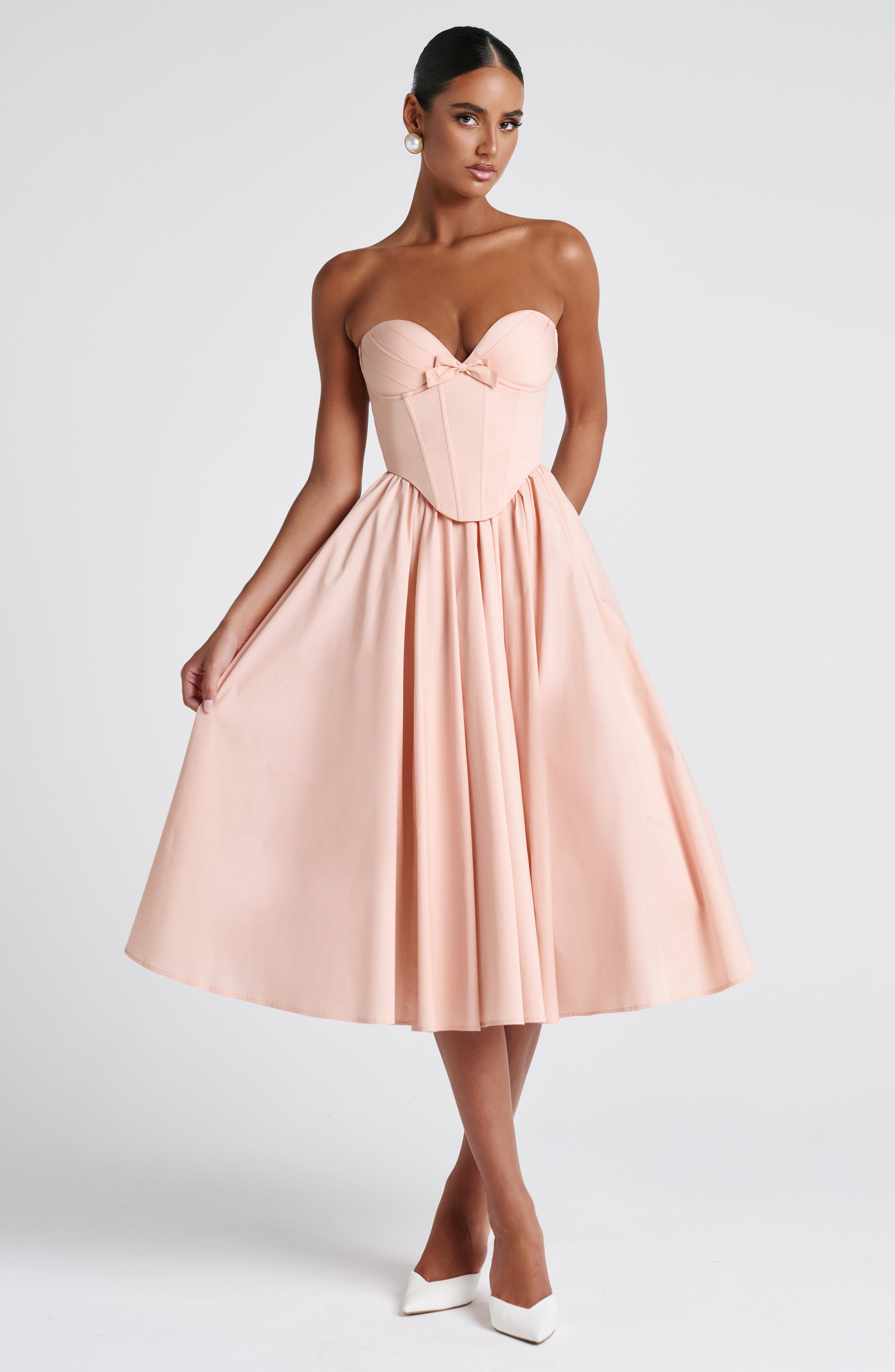 Adele Midi Dress - Soft Peach
