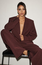 Charlotte Blazer - Burgundy Pinstripe