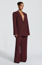 Charlotte Blazer - Burgundy Pinstripe