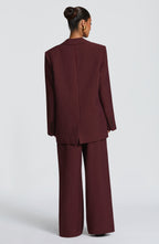 Charlotte Blazer - Burgundy Pinstripe