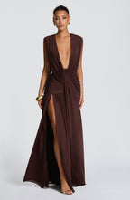 Mara Gown - Plum Brown