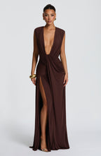 Mara Gown - Plum Brown