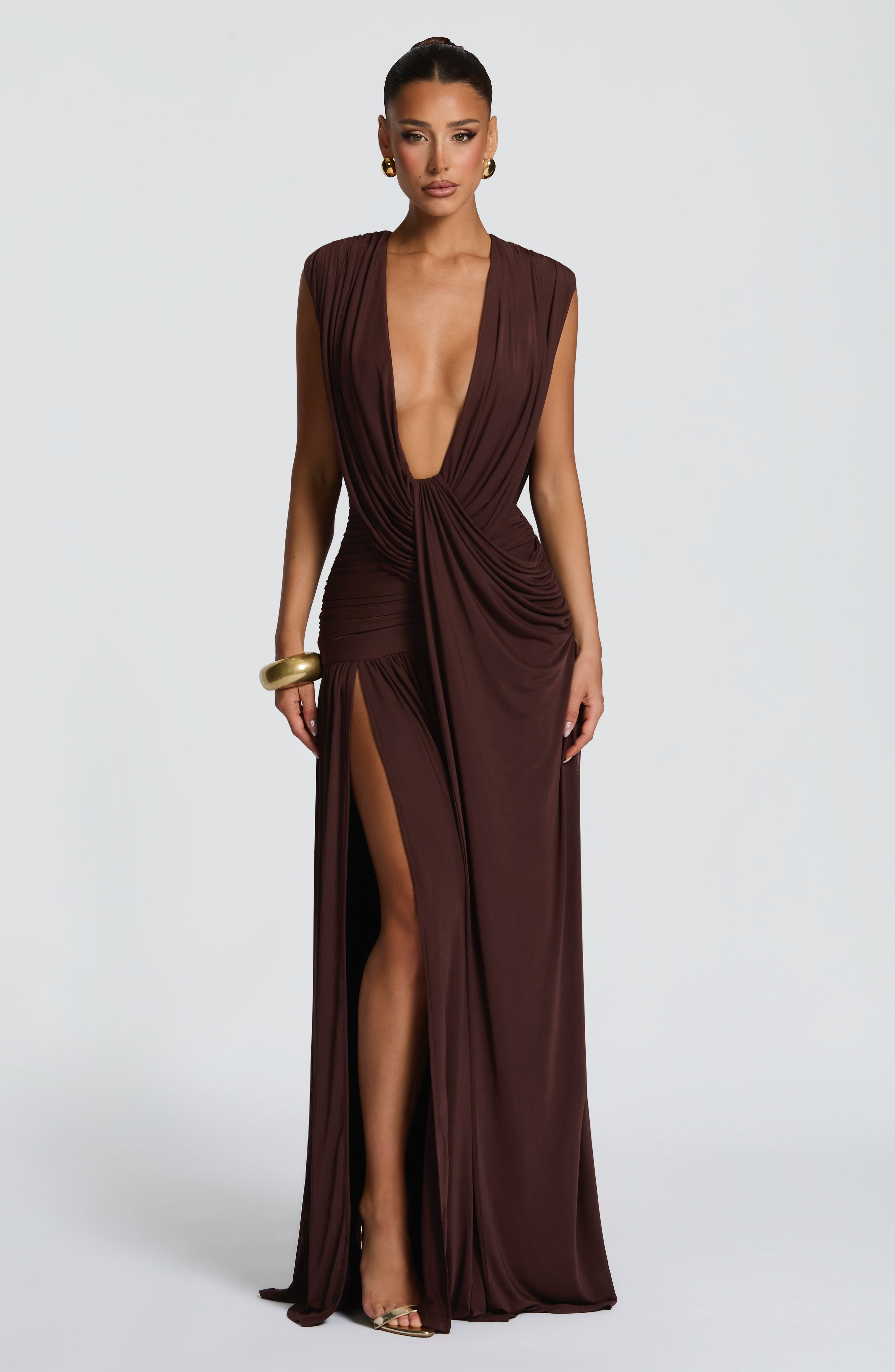 Mara Gown - Plum Brown
