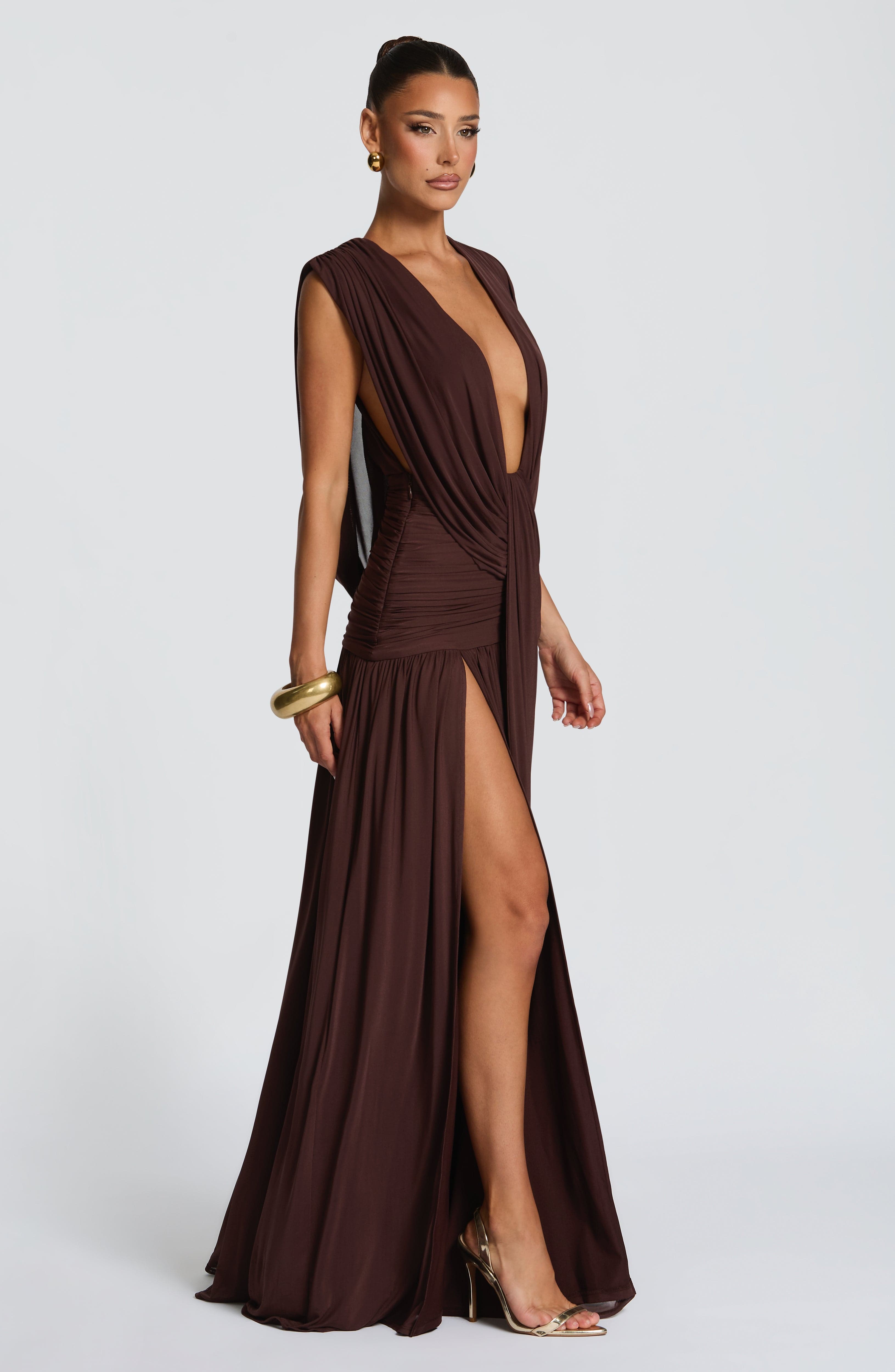 Mara Gown - Plum Brown