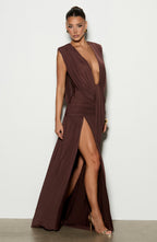 Mara Gown - Plum Brown
