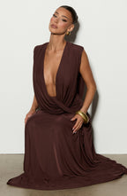 Mara Gown - Plum Brown