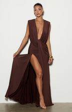 Mara Gown - Plum Brown
