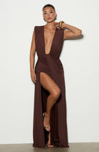 Mara Gown - Plum Brown