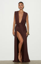 Mara Gown - Plum Brown