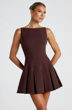 Freya Mini Dress - Plum Brown