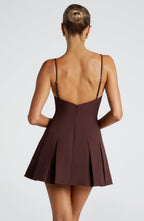 Freya Mini Dress - Plum Brown