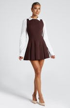 Freya Mini Dress - Plum Brown