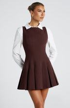 Freya Mini Dress - Plum Brown