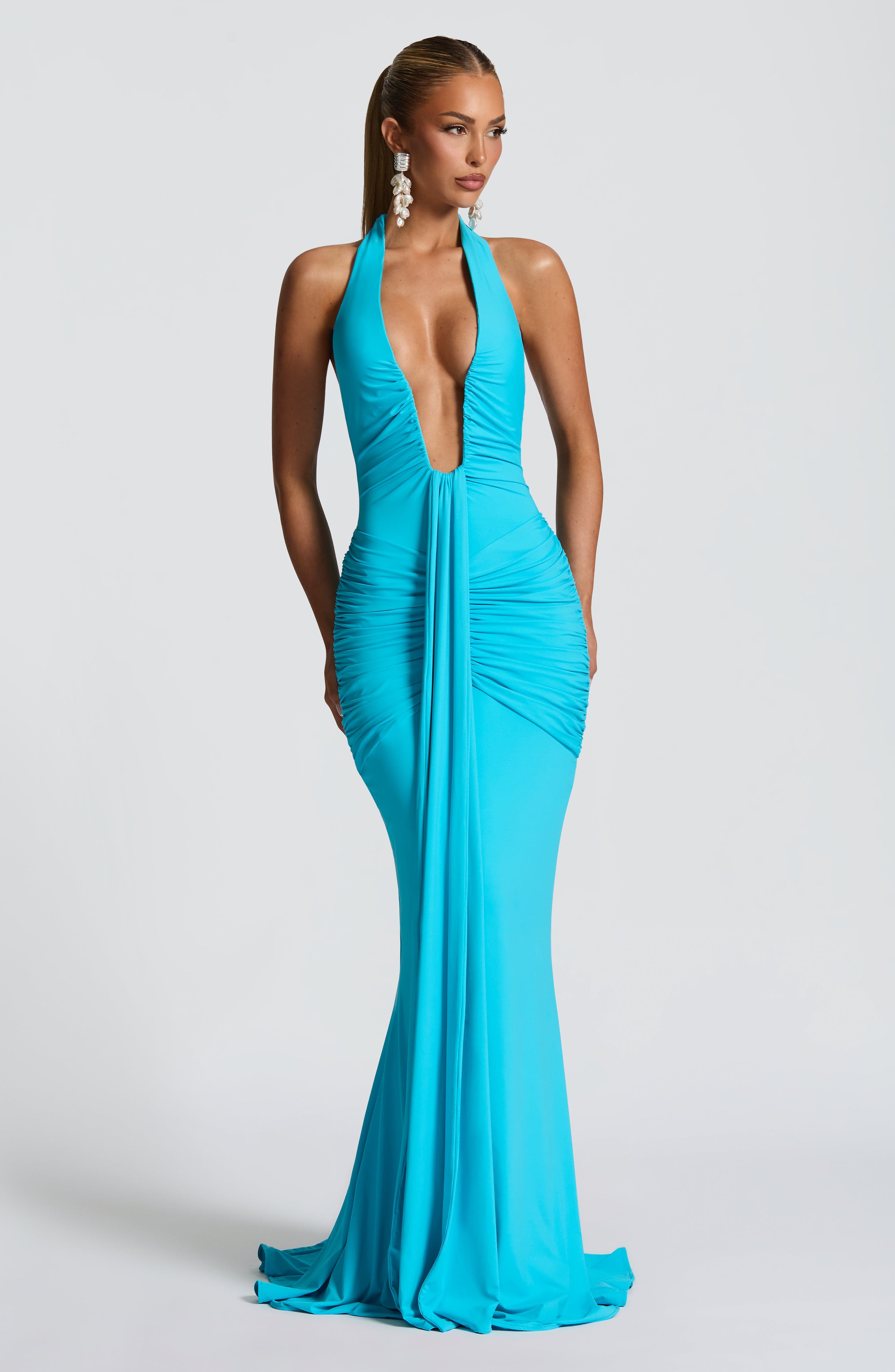 Rose Maxi Dress - Aqua