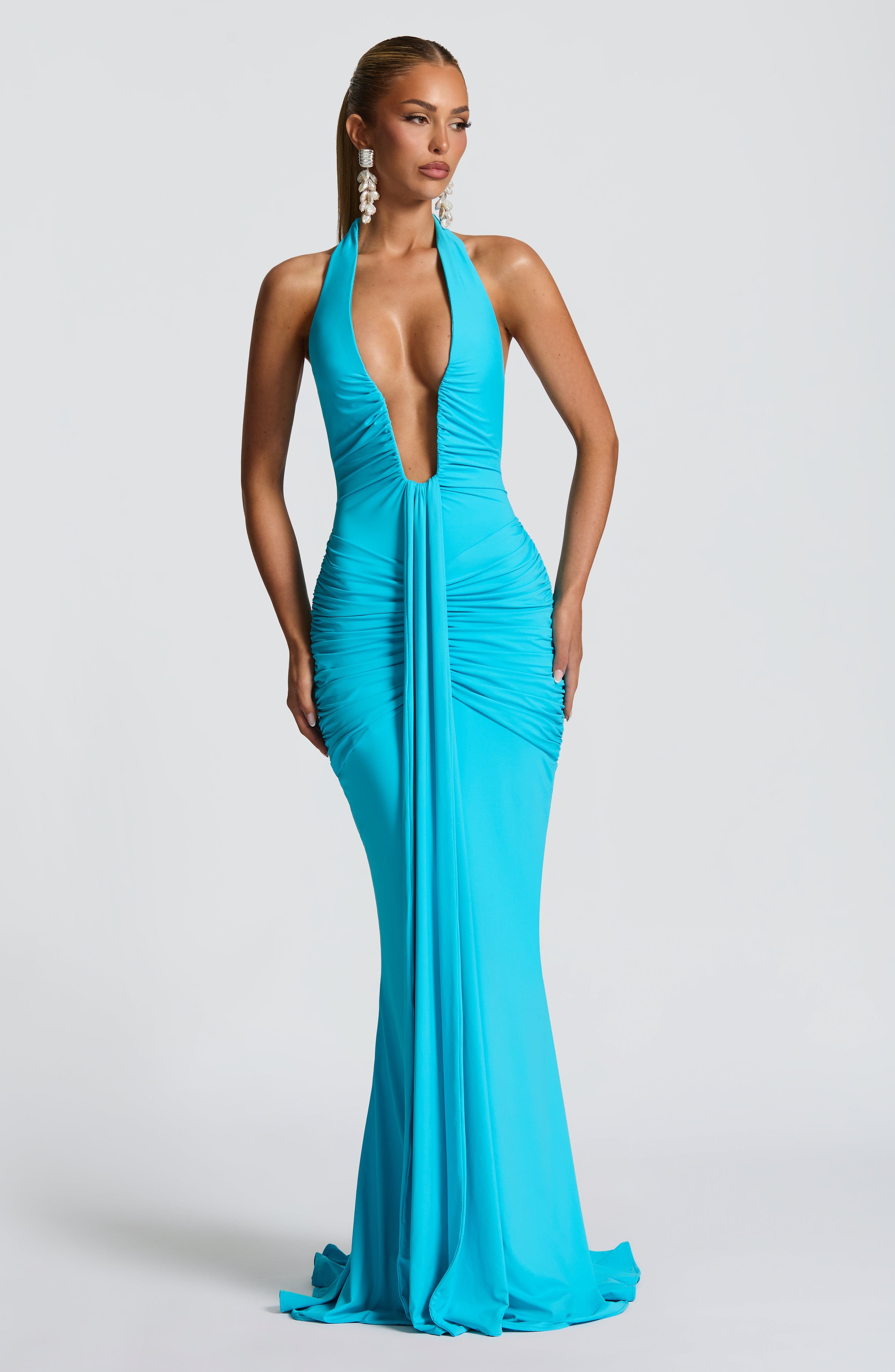Rose Maxi Dress - Aqua