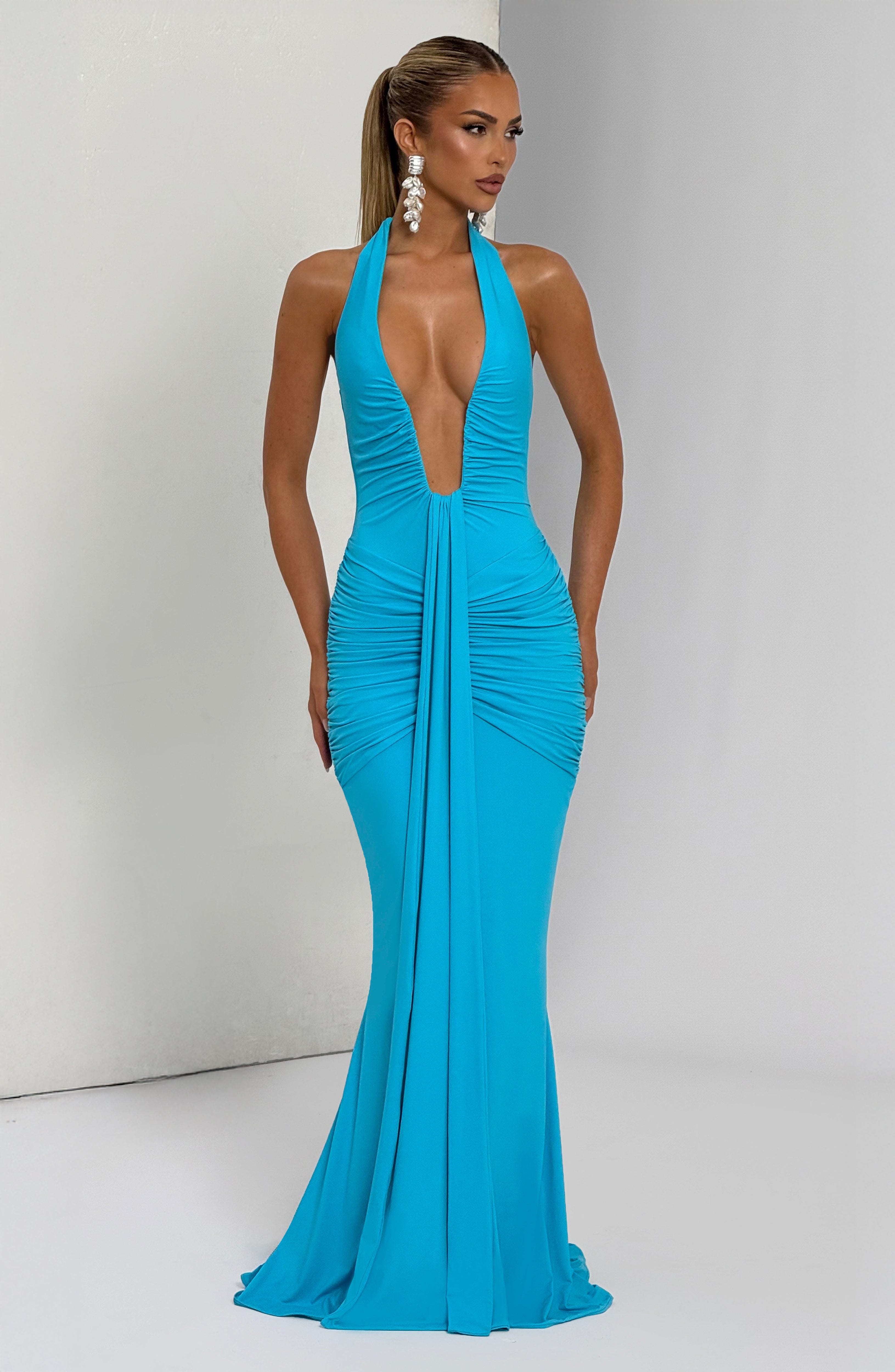 Rose Maxi Dress - Aqua