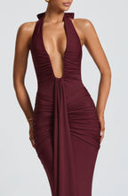 Rose Maxi Dress - Cherry Lacquer