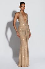 Rose Maxi Dress - Gold Sparkle