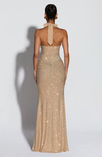 Rose Maxi Dress - Gold Sparkle