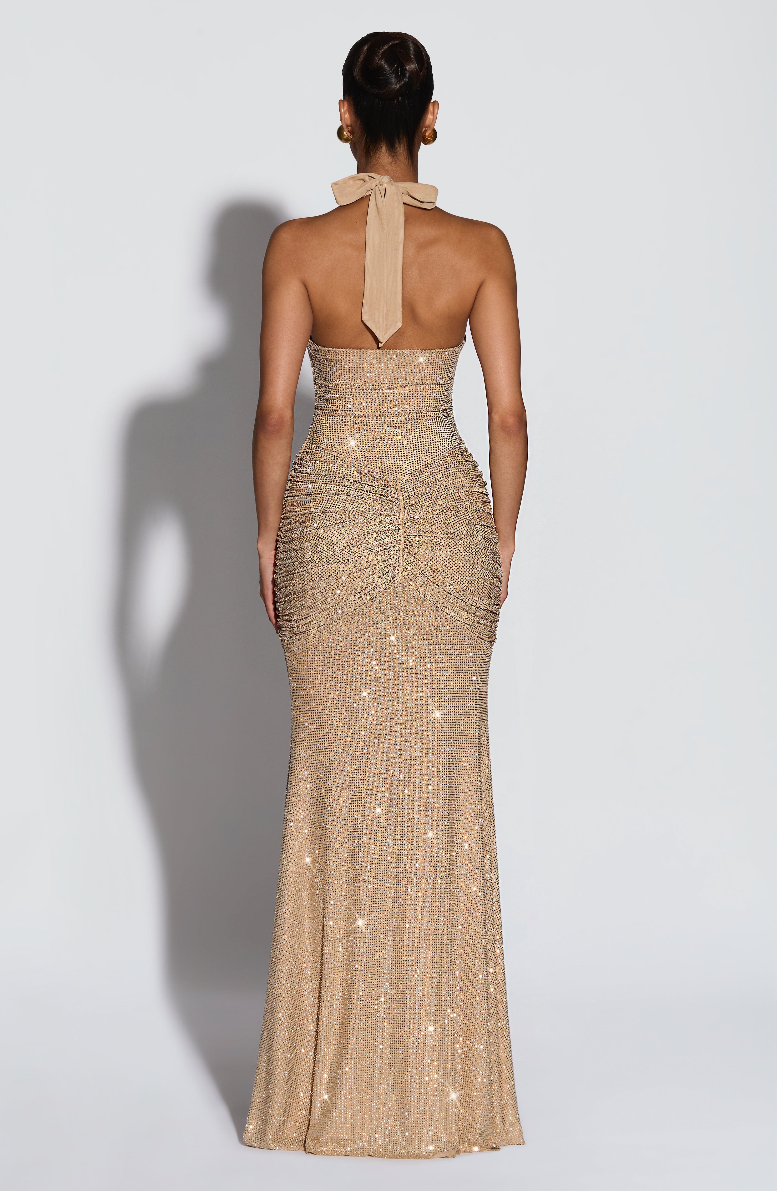 Rose Maxi Dress - Gold Sparkle