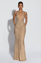 Rose Maxi Dress - Gold Sparkle