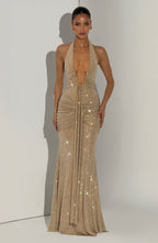 Rose Maxi Dress - Gold Sparkle