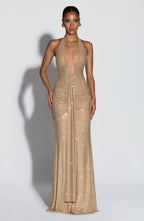 Rose Maxi Dress - Gold Sparkle