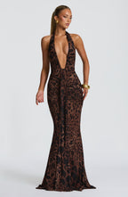 Rose Maxi Dress - Leopard Print