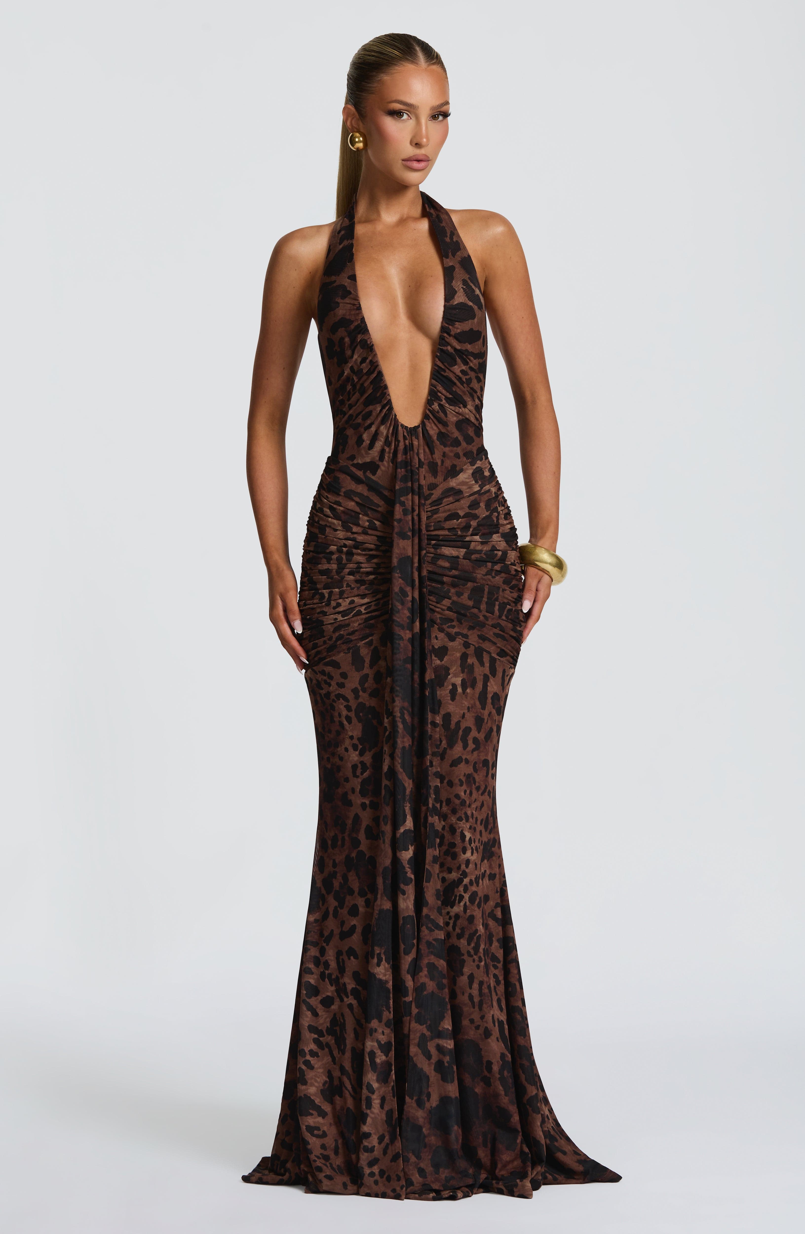 Rose Maxi Dress - Leopard Print