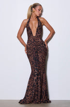 Rose Maxi Dress - Leopard Print