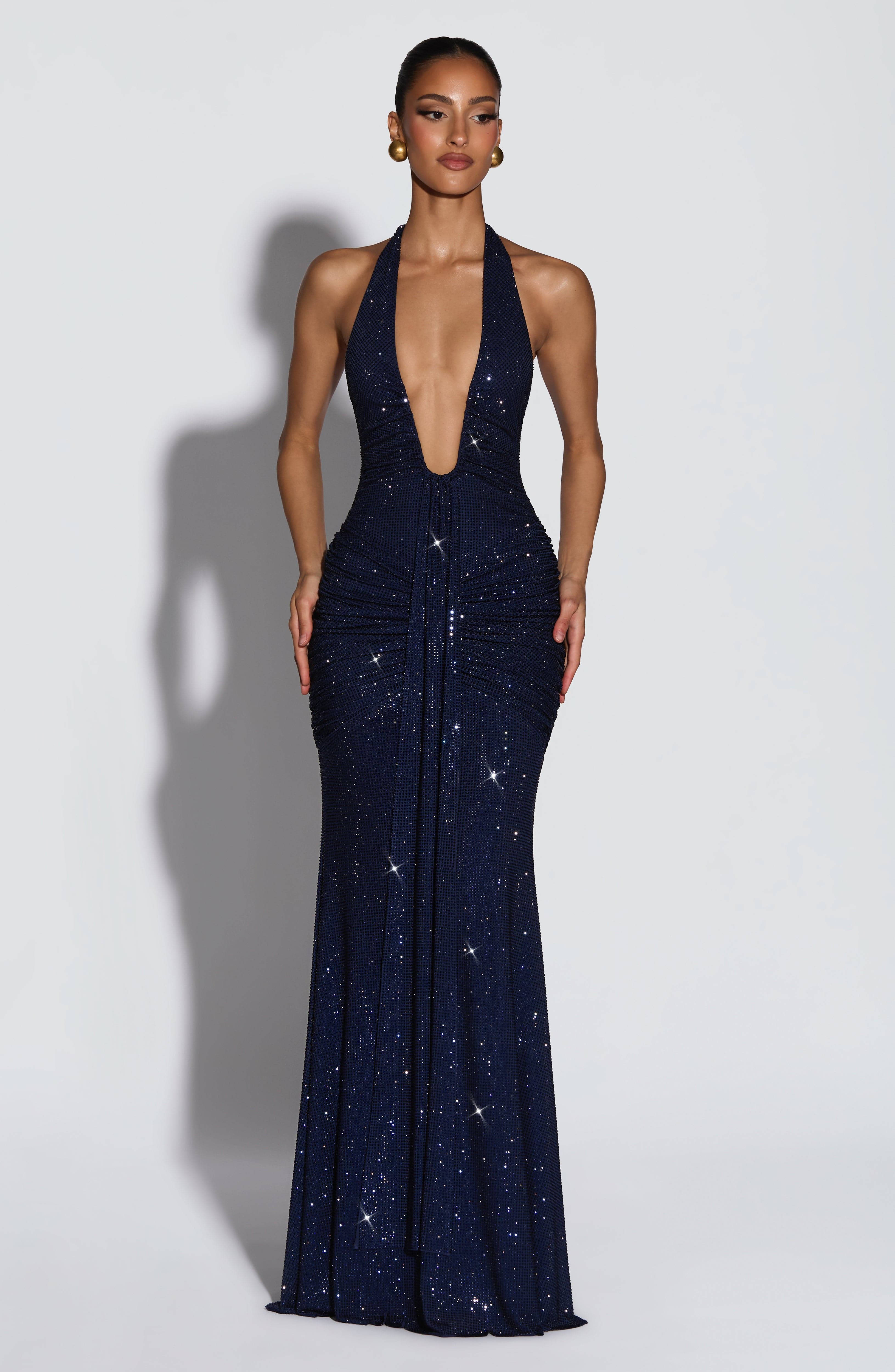 Rose Maxi Dress - Navy Sparkle