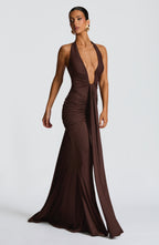 Rose Maxi Dress - Plum Brown