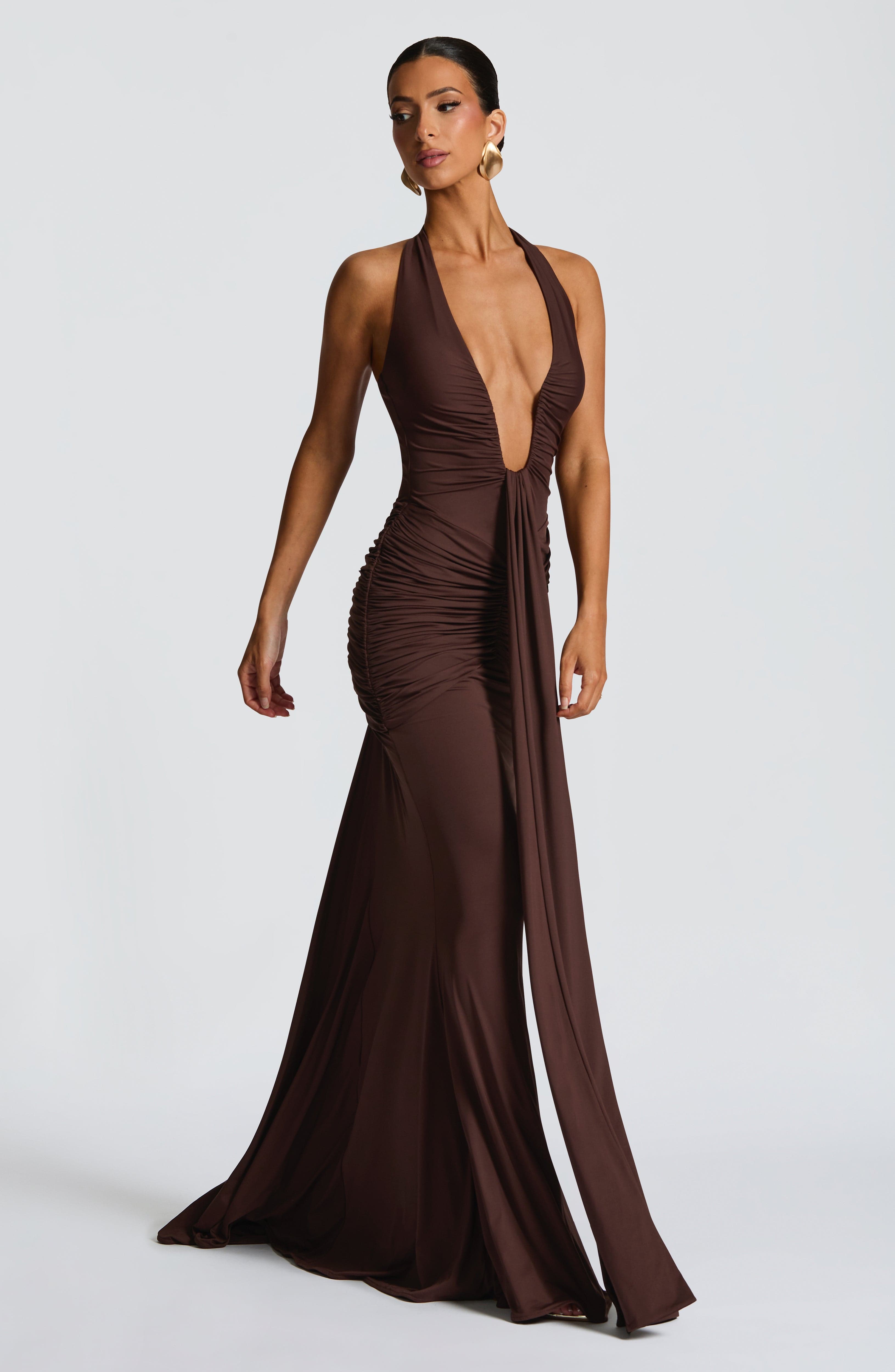 Rose Maxi Dress - Plum Brown
