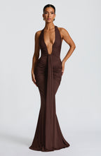 Rose Maxi Dress - Plum Brown