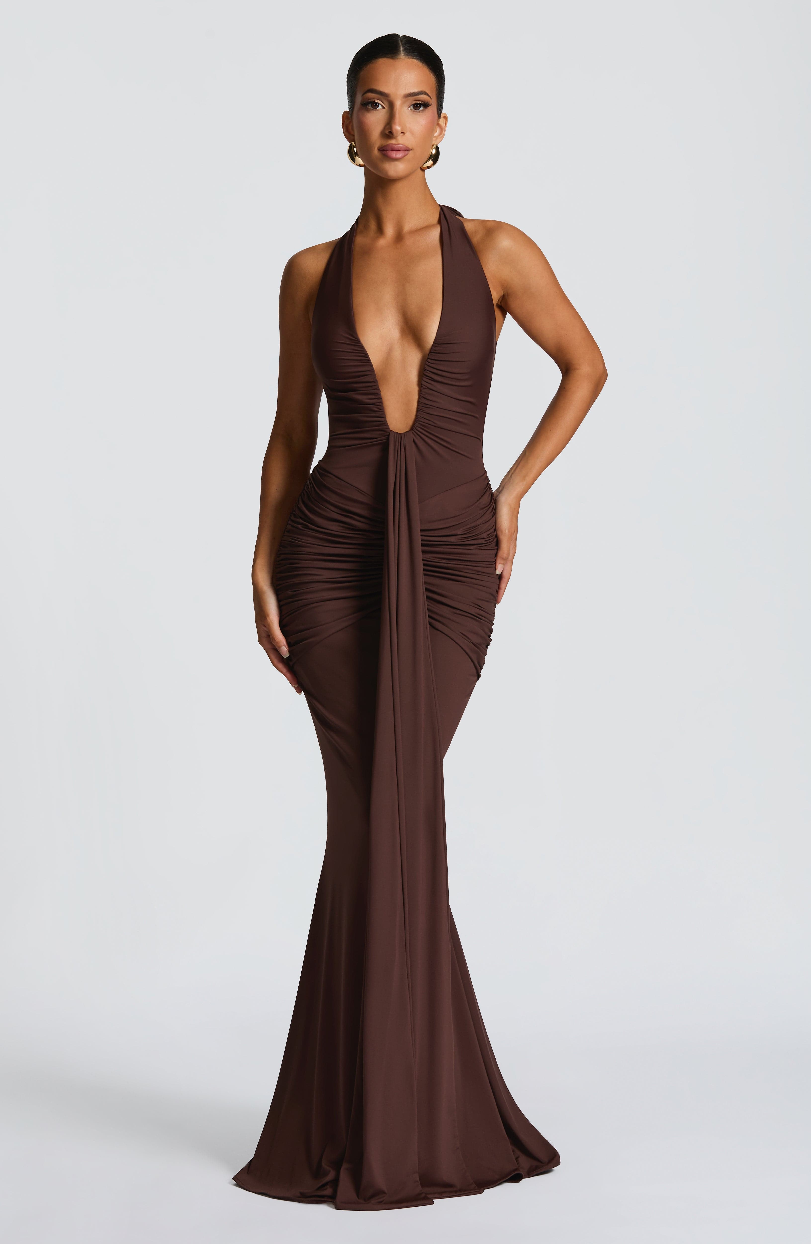 Rose Maxi Dress - Plum Brown