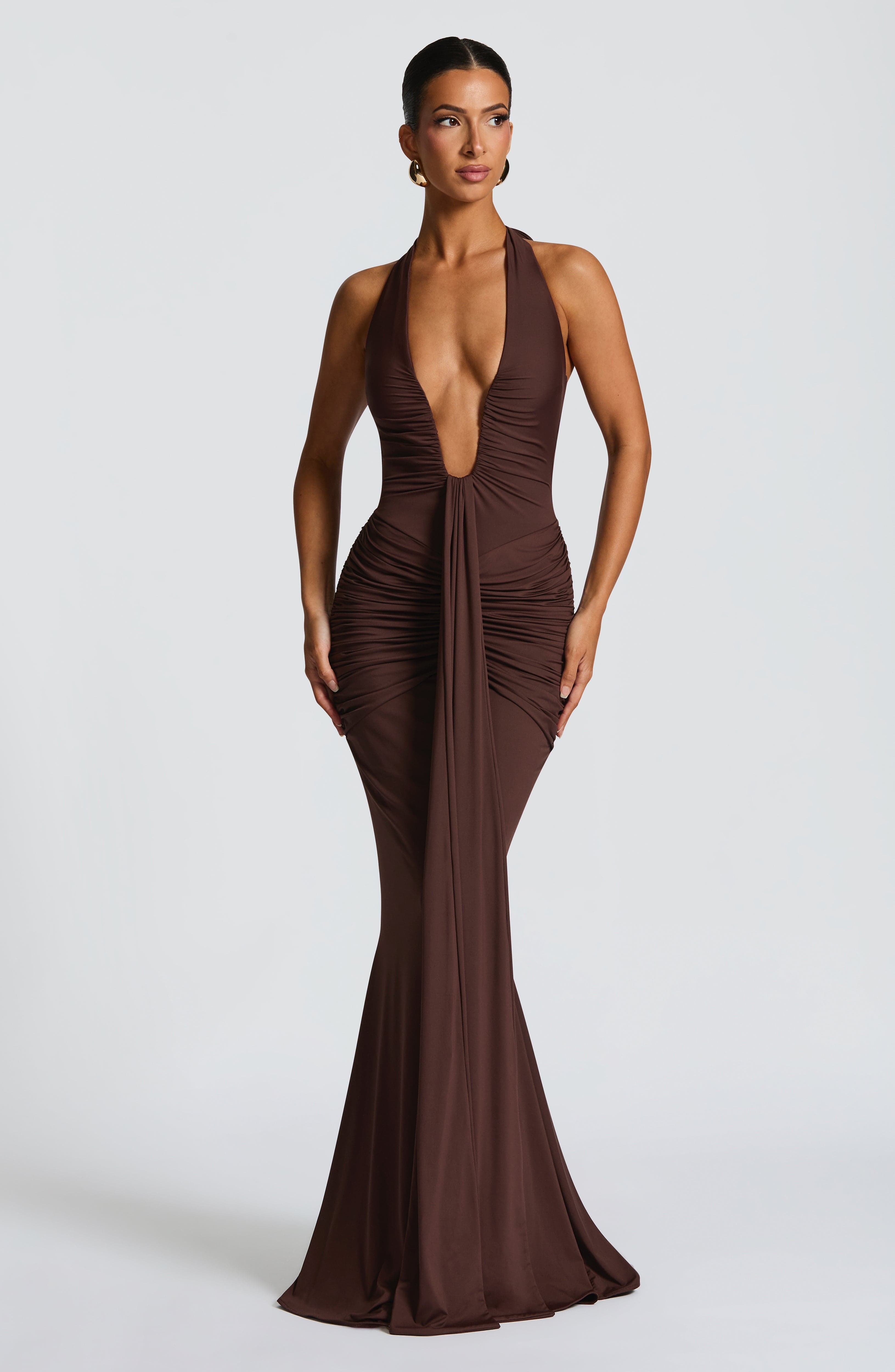 Rose Maxi Dress - Plum Brown