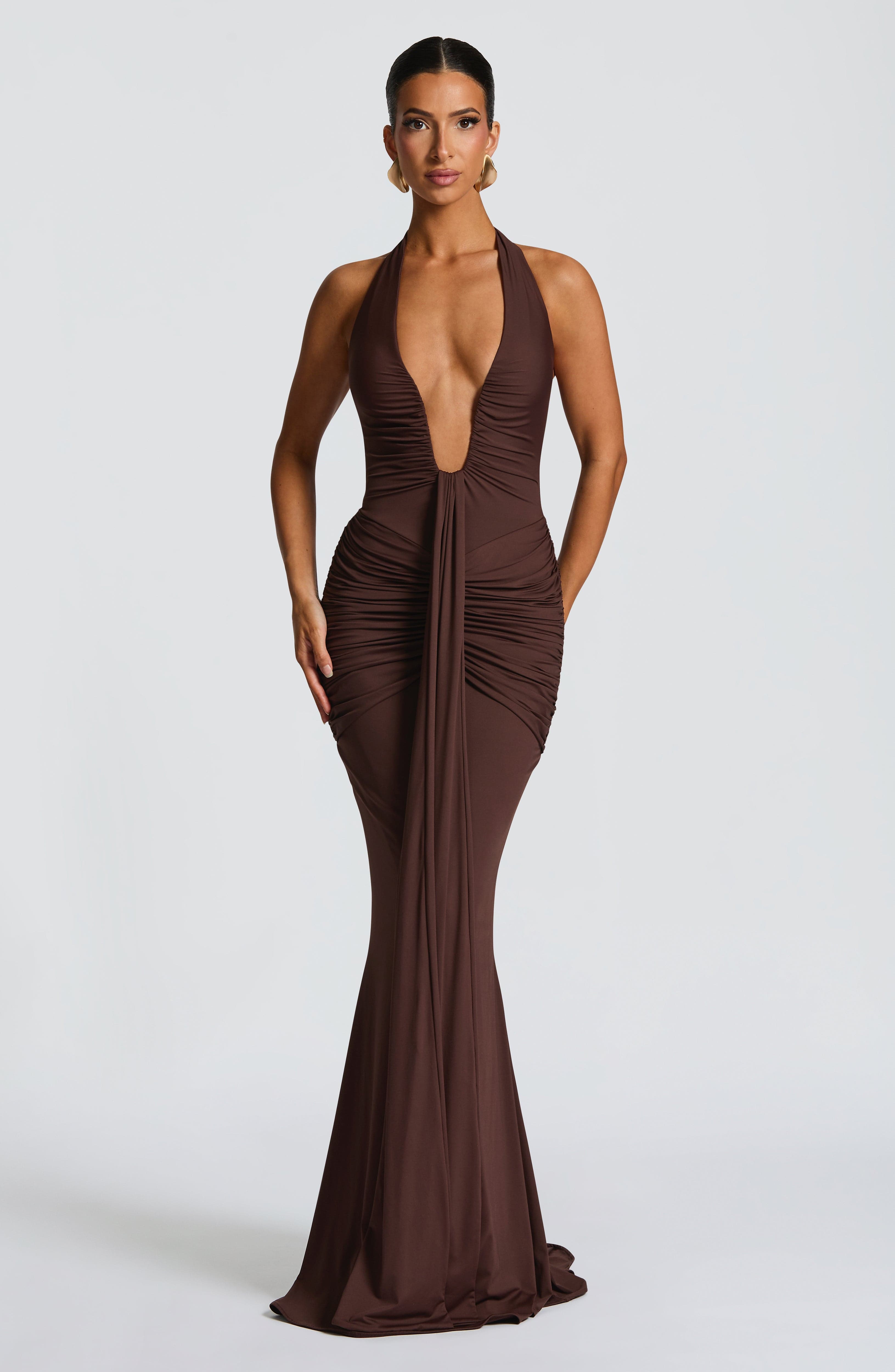 Rose Maxi Dress - Plum Brown