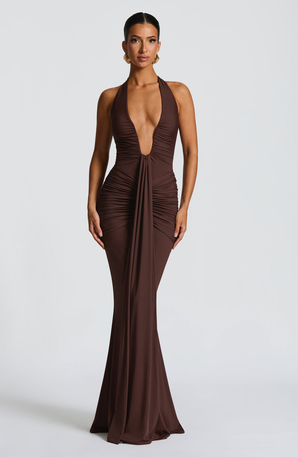 Rose Maxi Dress - Plum Brown